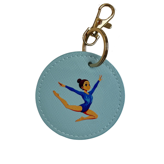 Portachiavi con Stampa Ginnasta Salto body blu