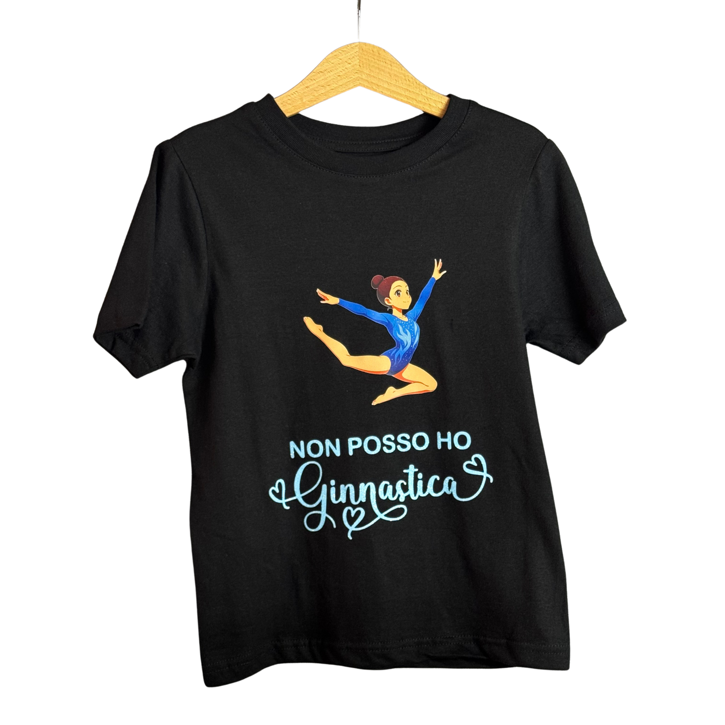 T-shirt “Non posso, ho ginnastica” – Manga ginnasta salto elegante