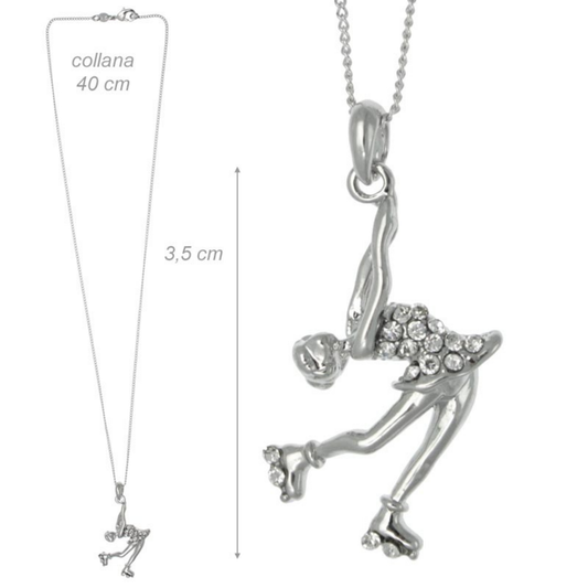 Collana Girocollo Figura Rotelle E Strass