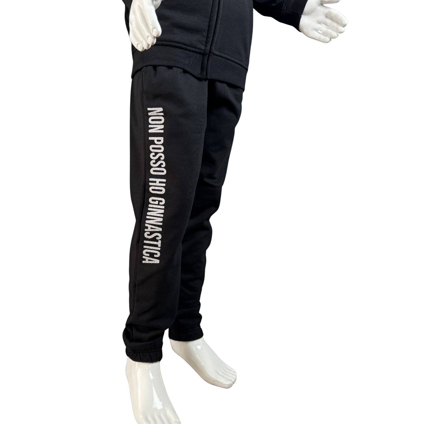 Pantalone "Non posso ho ginnastica" Glitter Argento