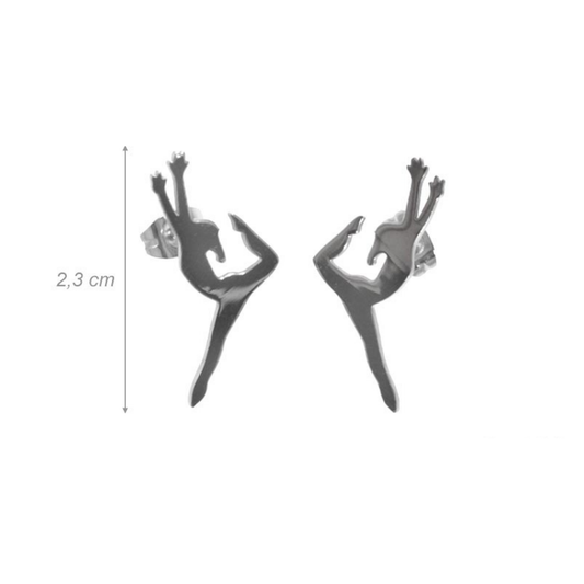 Orecchini in acciaio con Ginnasta