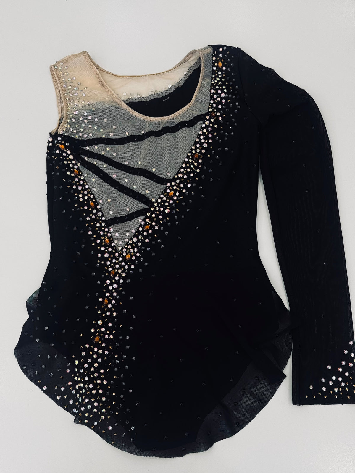 Body Ritmica Sulu – Nero Monomanica con Strass Topazio