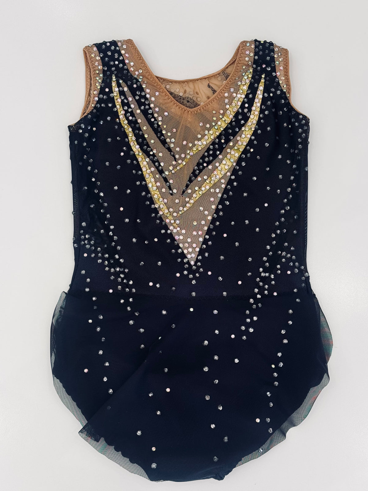 Body Ritmica Margarita – Nero e Oro con Strass