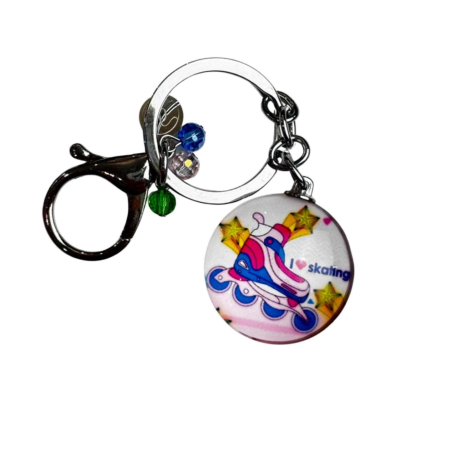 Portachiavi tondo con pattino a rotelle