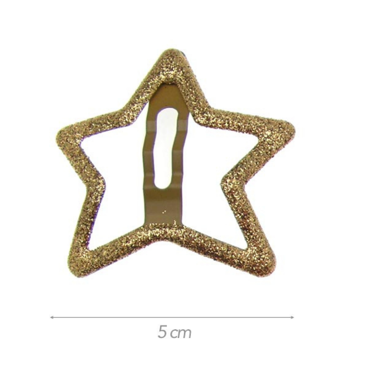Clic-clac 5cm stella metallo glitterato