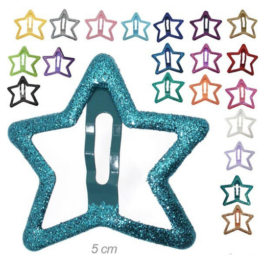Clic-clac 5cm stella metallo glitterato