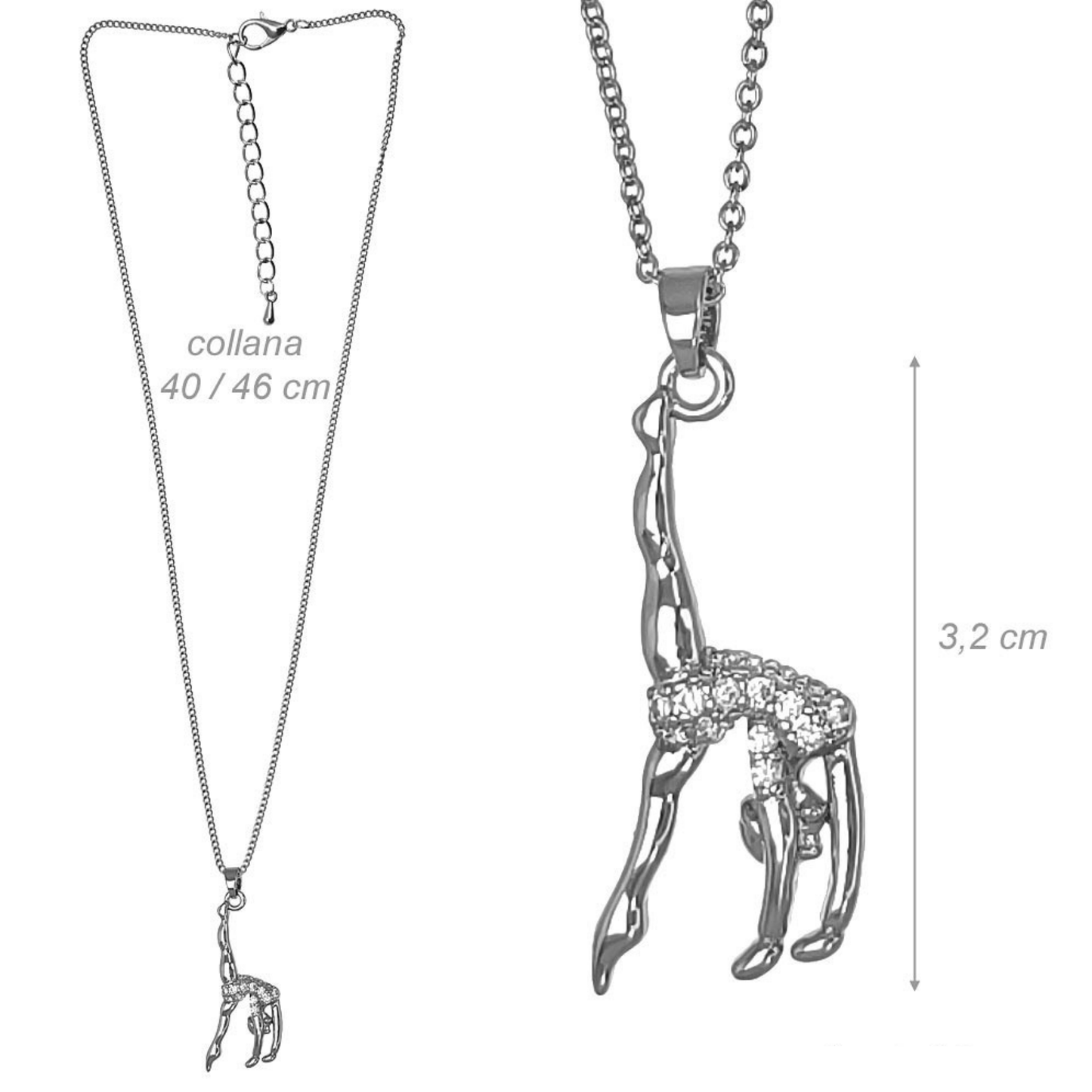 Collana girocollo con Pendente in ottone e zirconi