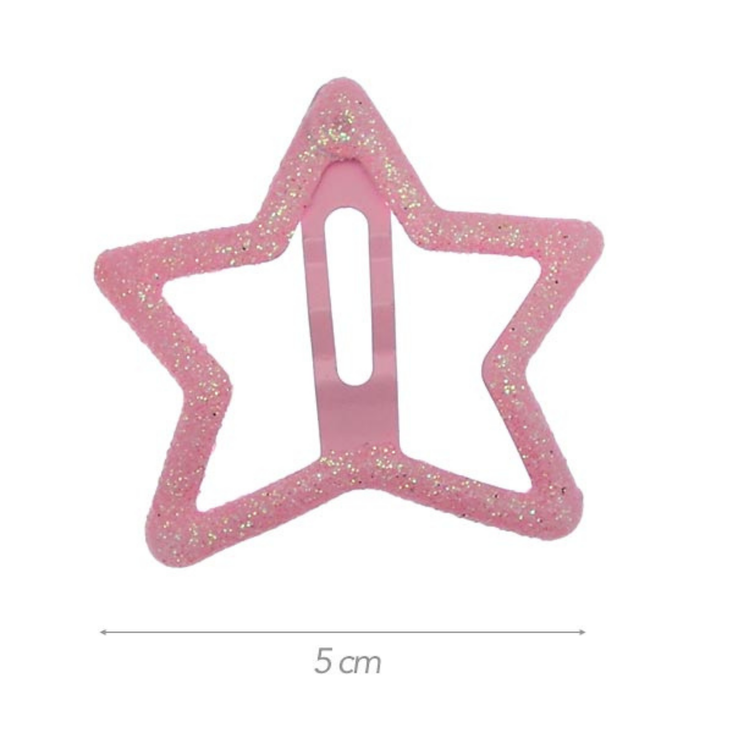 Clic-clac 5cm stella metallo glitterato