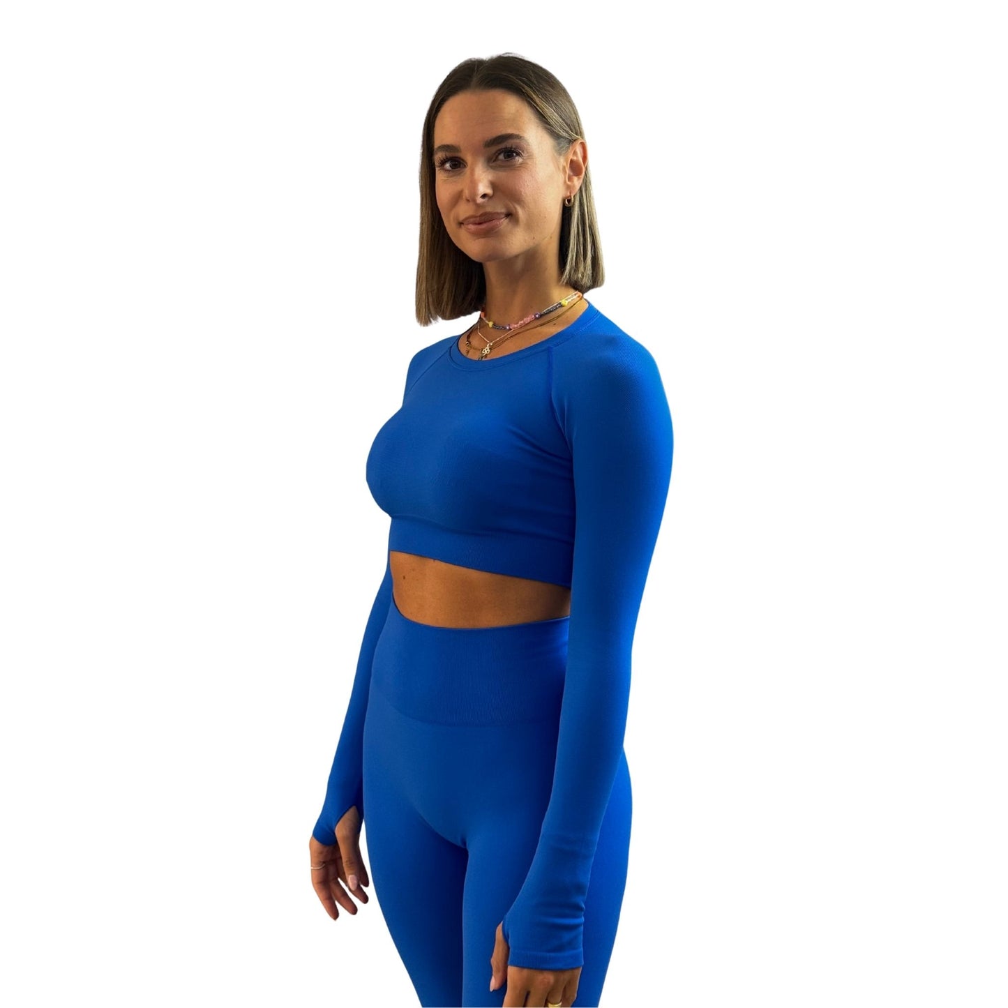 CROP TOP MANICA LUNGA JUMP - ROYAL