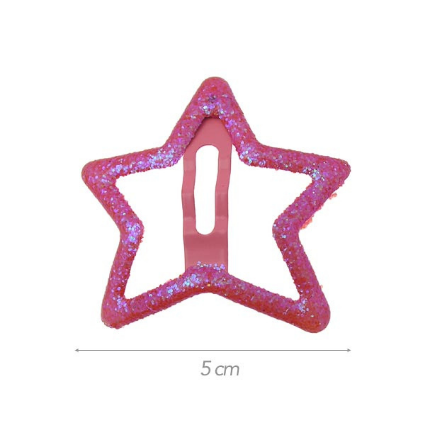 Clic-clac 5cm stella metallo glitterato