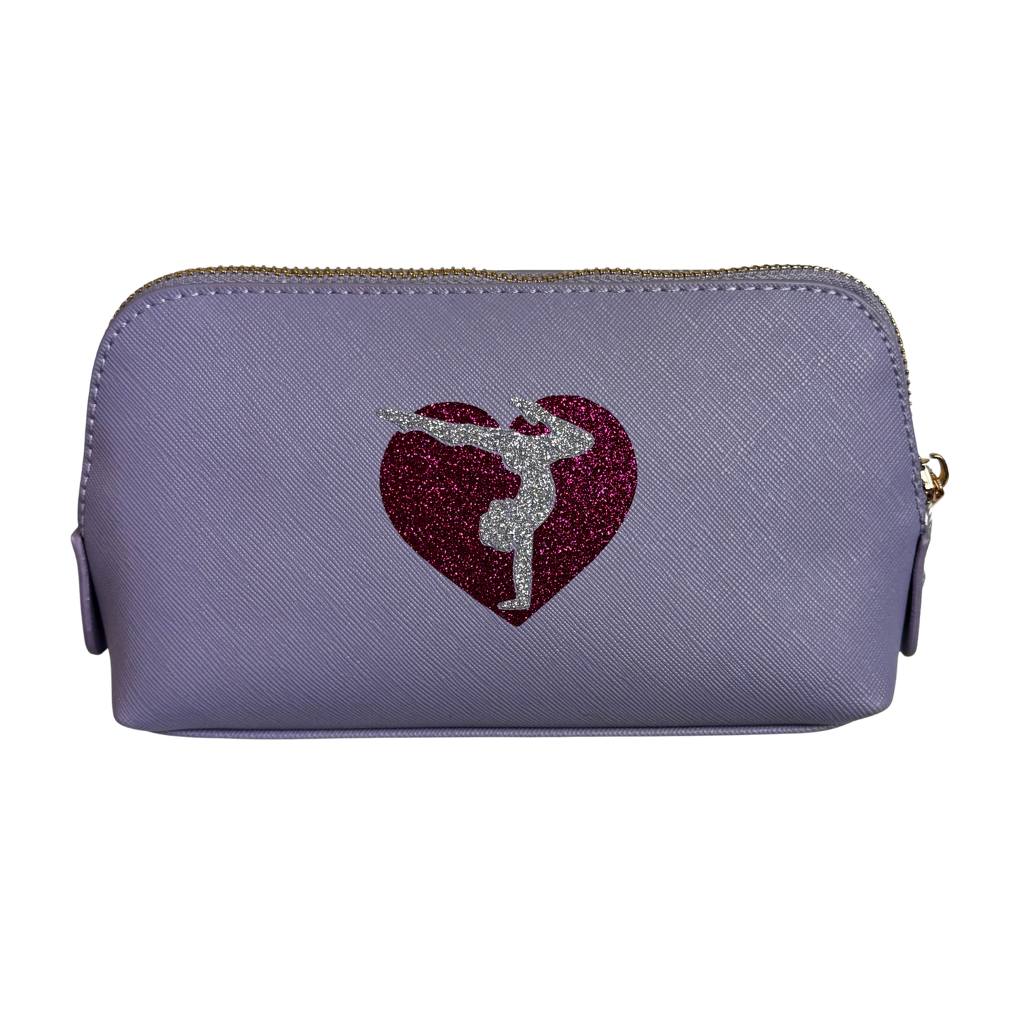 Pochette con Silhouette Ginnasta e Cuore Glitter