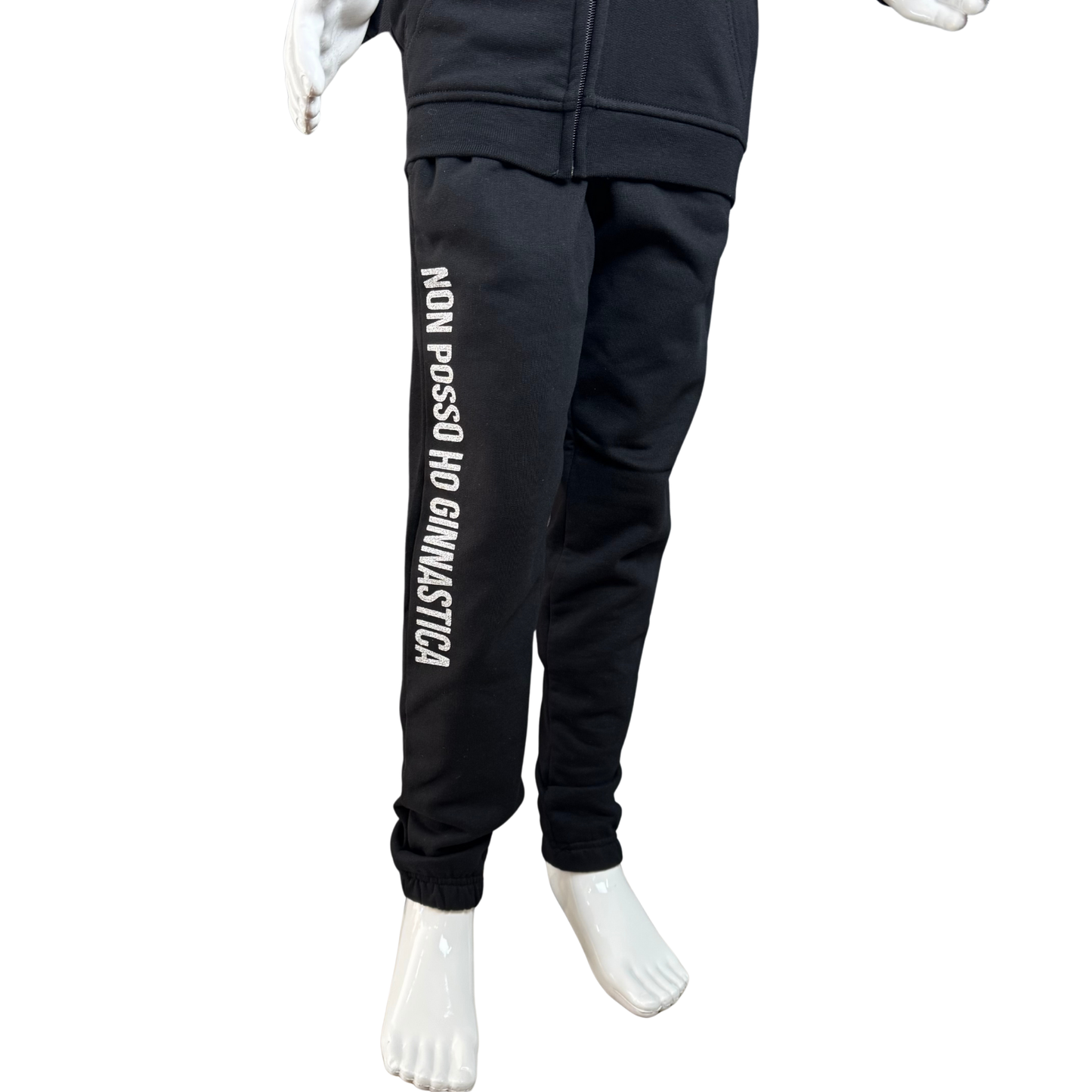 Pantalone "Non posso ho ginnastica" Glitter Argento
