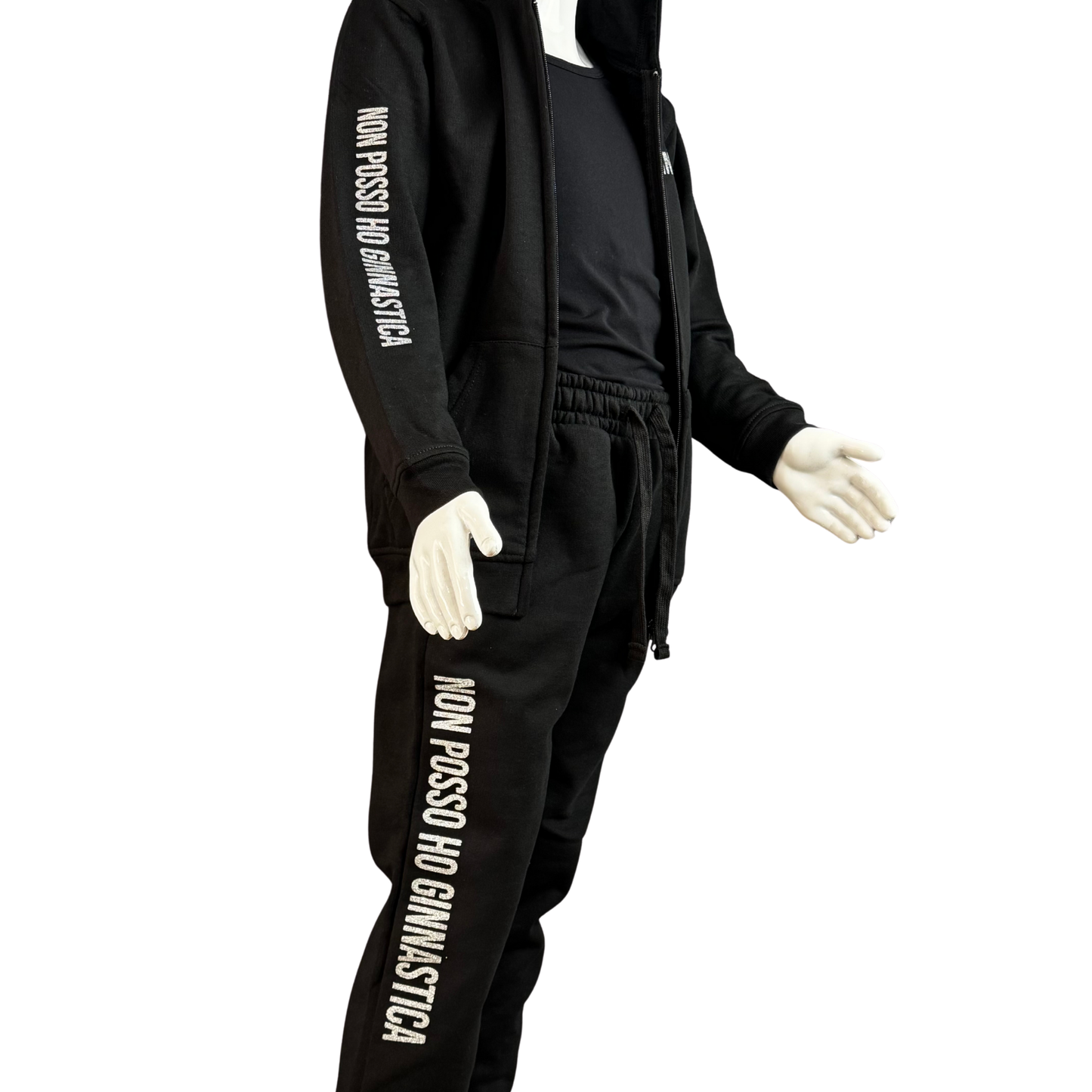 Pantalone "Non posso ho ginnastica" Glitter Argento