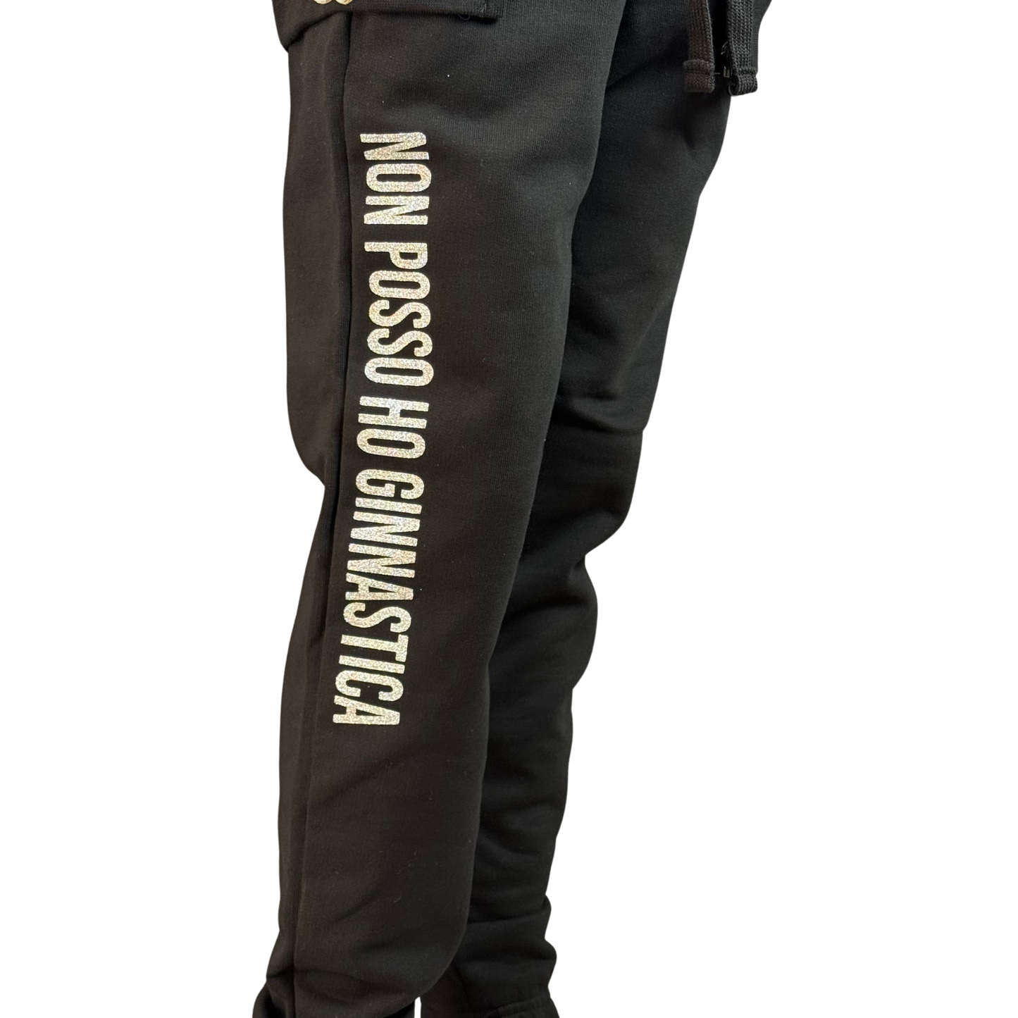 Pantalone "Non posso ho ginnastica" Glitter Argento