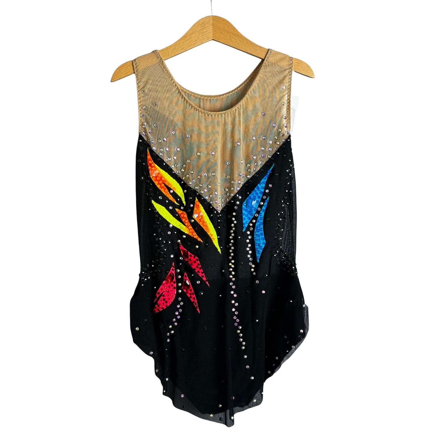 Body Ginnastica Ritmica Competizione Nero, Fiamme