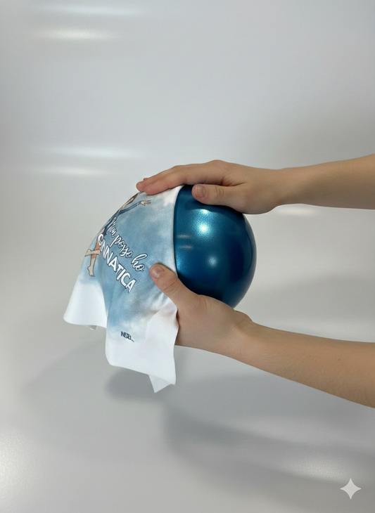 Panno Pulisci Palla Ginnastica Ritmica in Microfibra - Collezione "Non Posso, Ho Ginnastica"