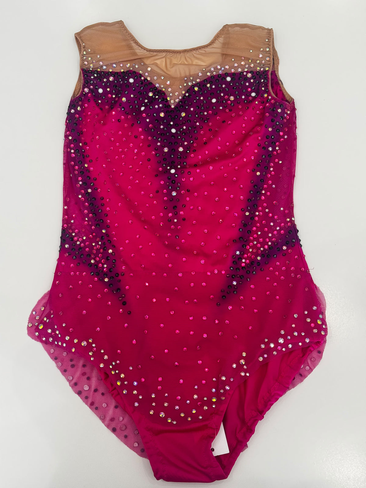Body Ritmica Baroque – Fucsia Sfumato Prugna con Strass
