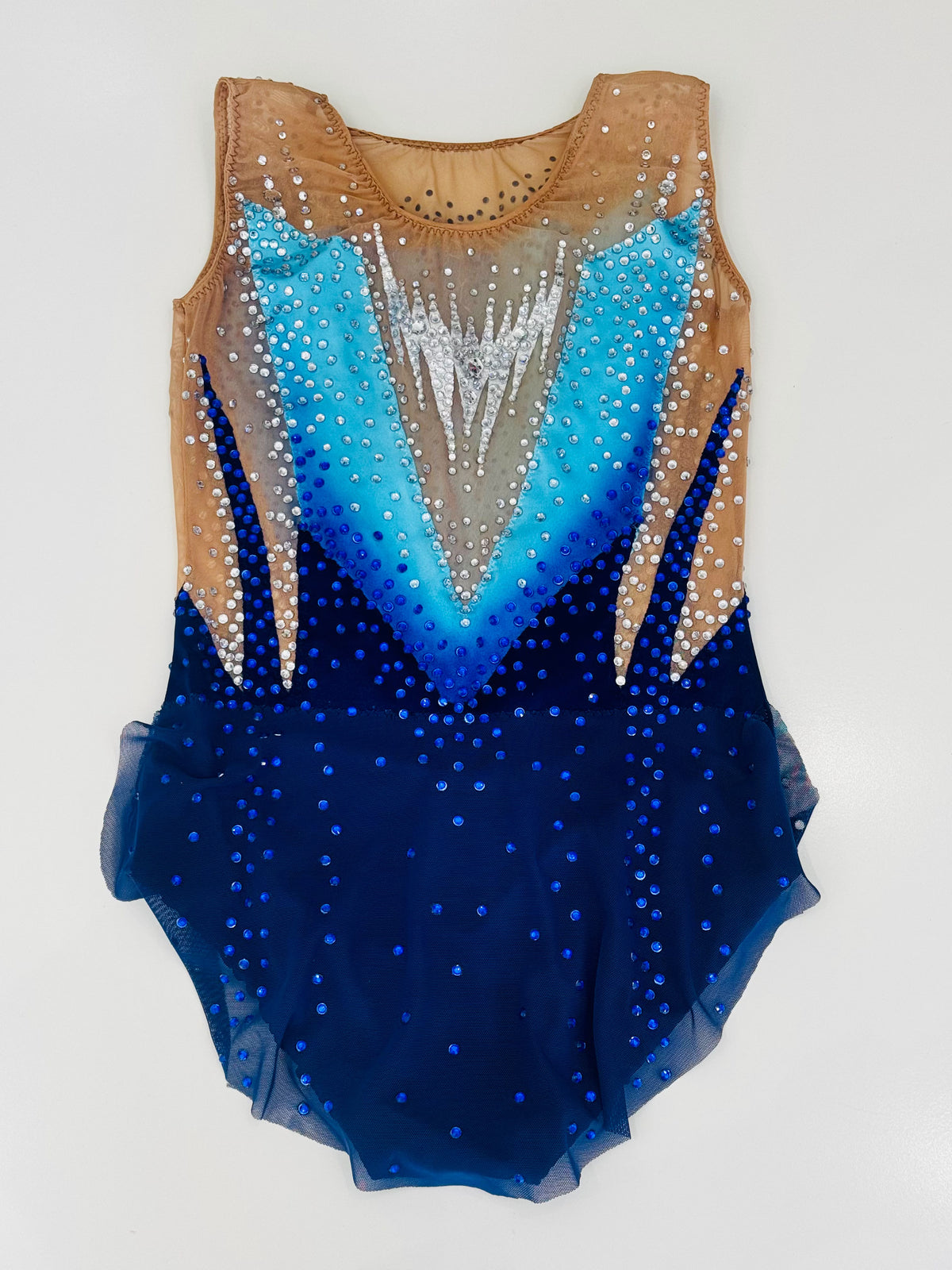 Body Ritmica Australe – Azzurro e Blu Notte con Ghiaccioli di Strass