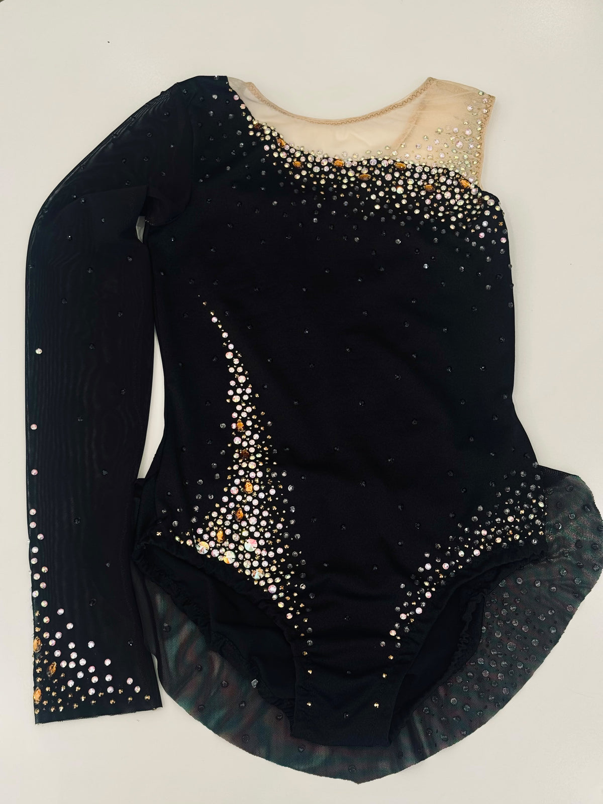 Body Ritmica Sulu – Nero Monomanica con Strass Topazio
