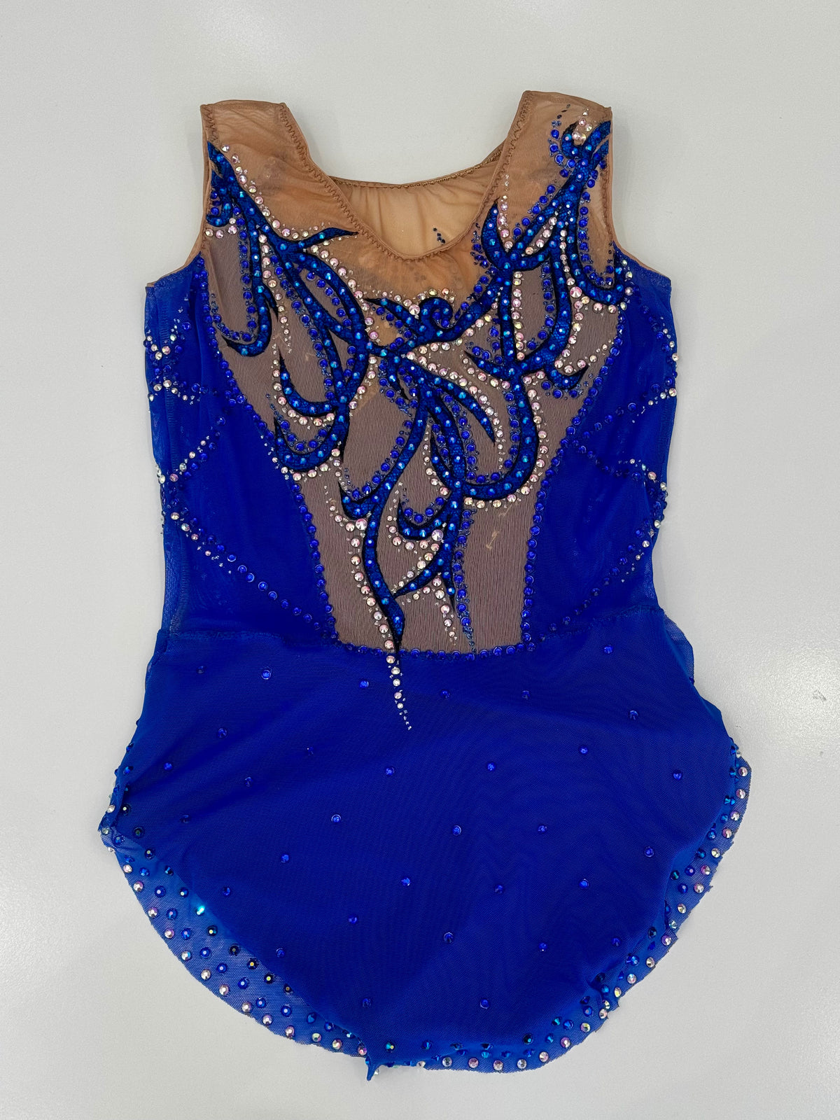 Body Ritmica Basra – Blu Zaffiro con Arabeschi e Strass