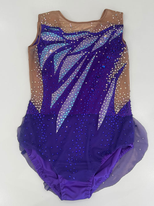 Body Ritmica Quahog – Viola Intenso con Strass Azzurri