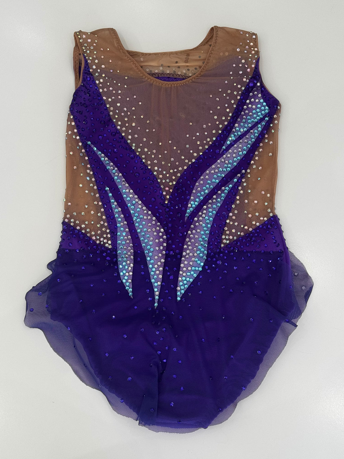 Body Ritmica Quahog – Viola Intenso con Strass Azzurri