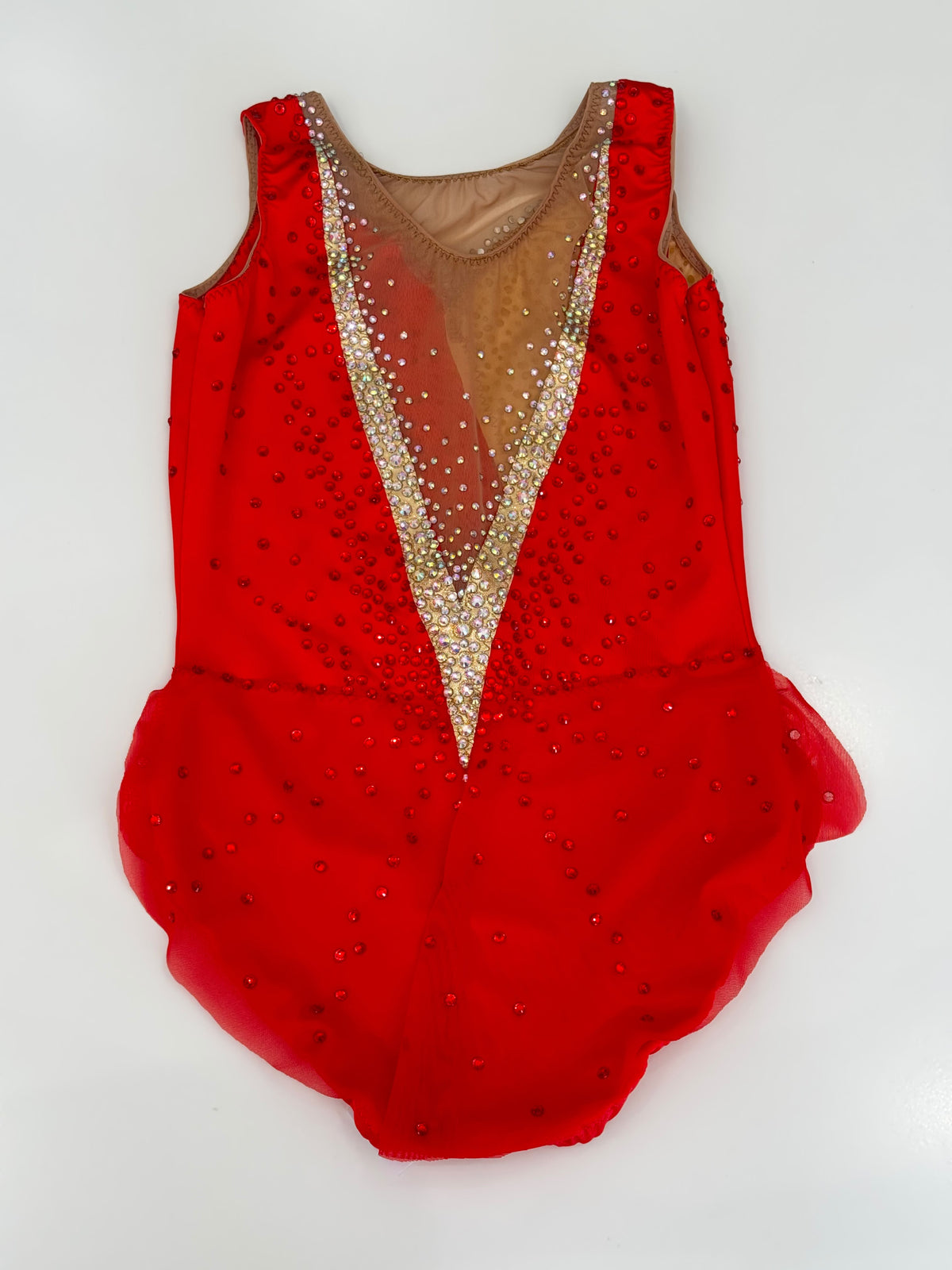 Body Ritmica Ceylon – Rosso e Oro con Strass