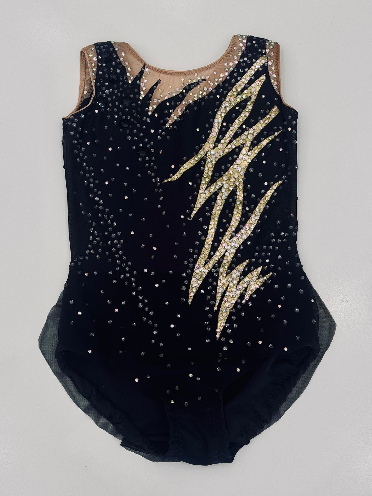 Body Ritmica Margarita – Nero e Oro con Strass