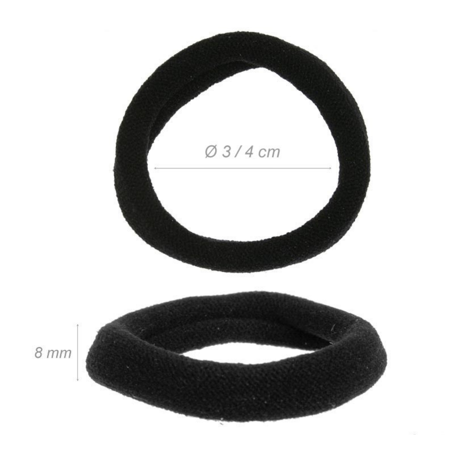 5 Elastici Fermacoda Nero Diametro Interno 3,5 Cm